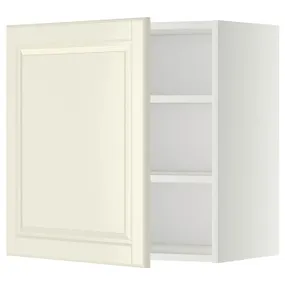 IKEA METOD МЕТОД, навесной шкаф с полками, белый / бодбинские сливки, 60x60 см 694.668.88 фото