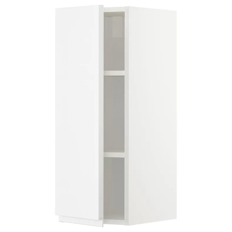 IKEA METOD МЕТОД, навесной шкаф с полками, белый / Воксторп глянцевый / белый, 30x80 см 494.554.47 фото №1