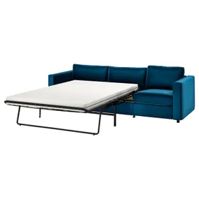 IKEA VIMLE ВІМЛЕ, 3-місний диван-ліжко, Джупард темно-зелено-синій 695.372.68 фото