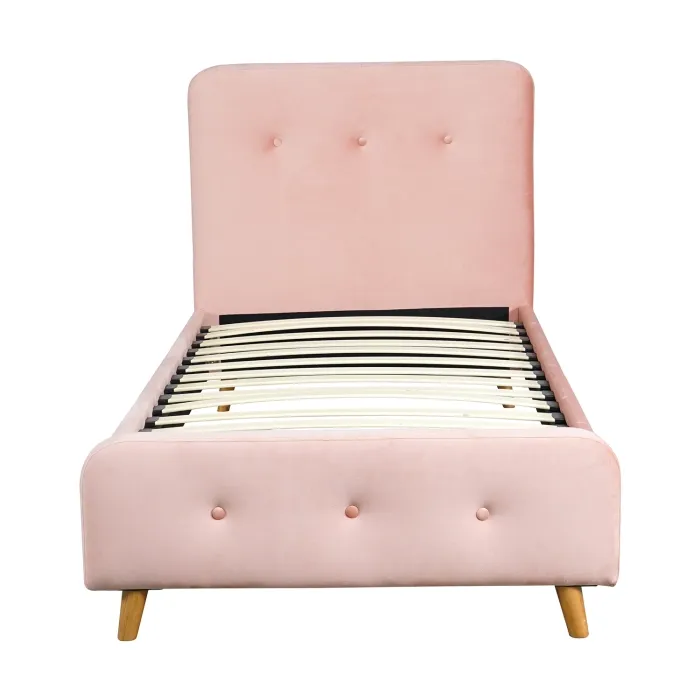 Кровать односпальная бархатная 90x200 MEBEL ELITE MIKEL Velvet, розовый фото №7