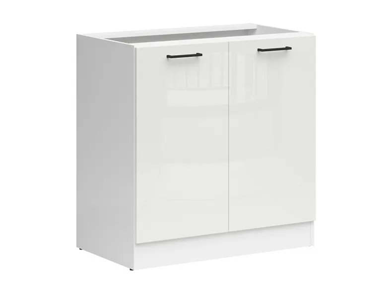 BRW Базовый шкаф для кухни Junona Line 80 см мел-глянец, белый/мелкозернистый белый глянец D2D/80/82_BBL-BI/KRP фото №2
