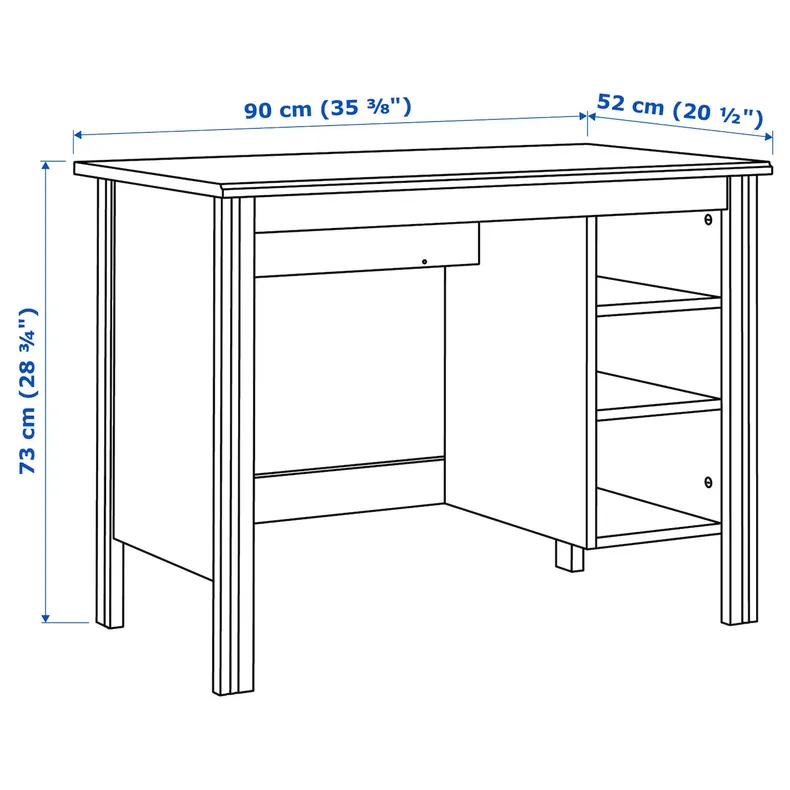 IKEA BRUSALI БРУСАЛІ, письмовий стіл, білий, 90x52 см 404.397.63 фото №4