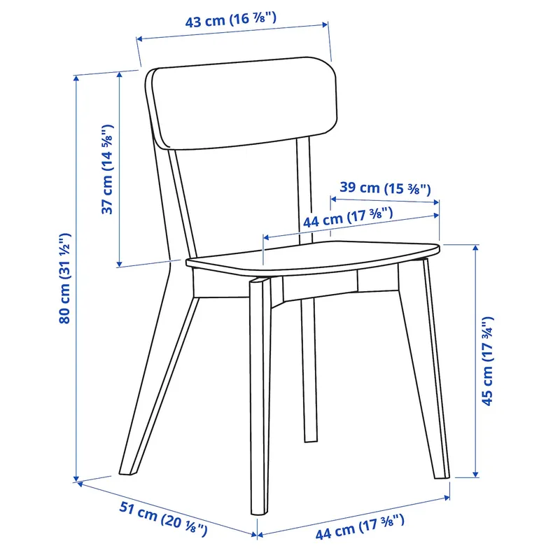 IKEA LISABO ЛИСАБО / LISABO ЛИСАБО, стол и 4 стула, Шпон ясеня / ясеня, 140x78 см 493.855.29 фото №7