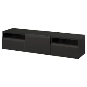 IKEA BESTÅ БЕСТО тумба под ТВ, черный и коричневый и Хаммарсмед антрацит, 180x42x39 см фото