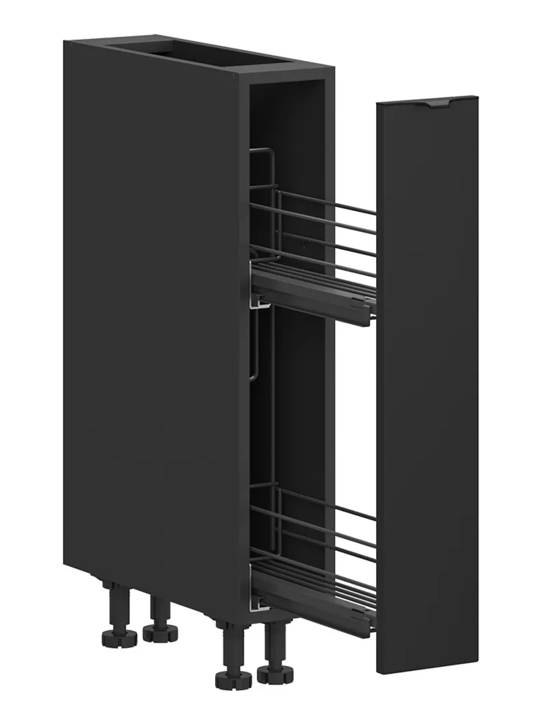 BRW Кухонный цоколь Sole L6 15 см с корзиной для груза черный матовый, черный/черный матовый FM_DC_15/82_C-CA/CAM фото №3