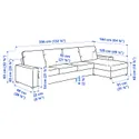 IKEA VIMLE ВИМЛЕ, 4-местный диван с козеткой, с широкими подлокотниками / средне-серый цвет 294.017.66 фото thumb №7