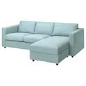 IKEA VIMLE ВІМЛЕ, 3-місний диван із кушеткою, САКСЕМАРА світло-синій 693.991.39 фото thumb №1