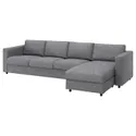 IKEA VIMLE ВІМЛЕ, чохол для 4-місного дивана, з шезлонгом/Lejde сіро-чорний 794.344.15 фото thumb №2