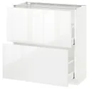 IKEA METOD МЕТОД / MAXIMERA МАКСИМЕРА, напольный шкаф с 2 ящиками, белый / Рингхульт белый, 80x37 см 190.514.95 фото thumb №1