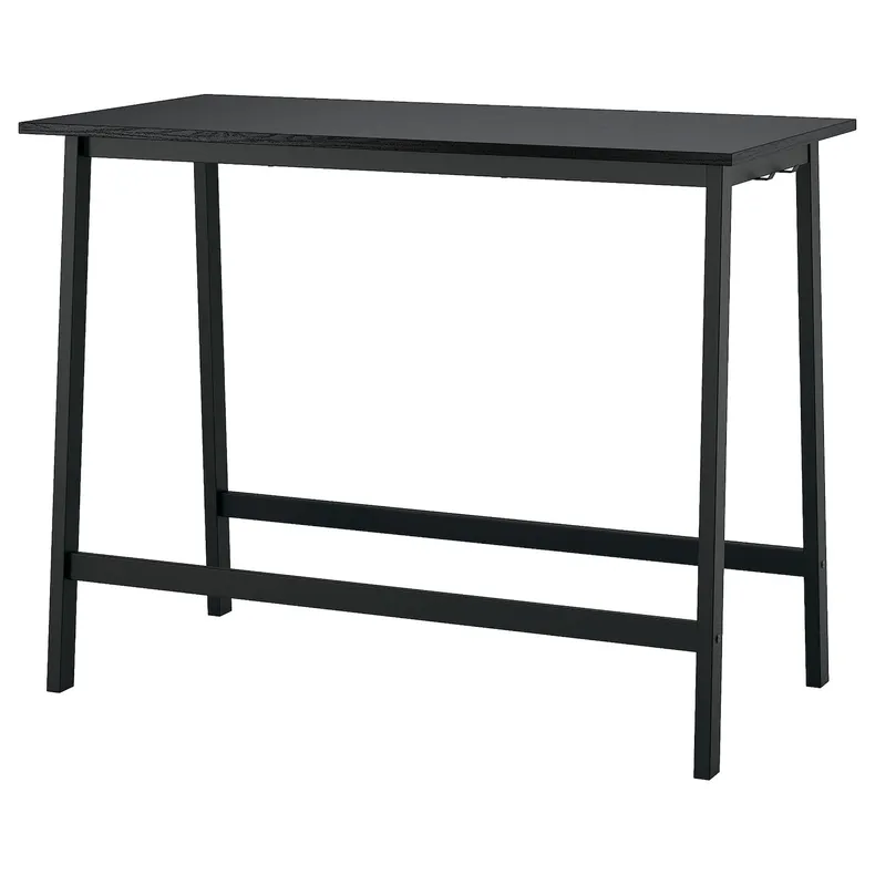 IKEA MITTZON МІТТЗОН, стіл для конференцій, шпон ясена, тонований чорним/чорним, 140x68x105 см 295.146.50 фото №1