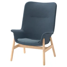 IKEA VEDBO ВЕДБУ, кресло c высокой спинкой, Окрашенный в синий цвет 005.522.23 фото