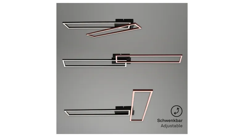 BRW Каркасний світлодіодний стельовий світильник з диммером металевий чорний 085520 фото №3