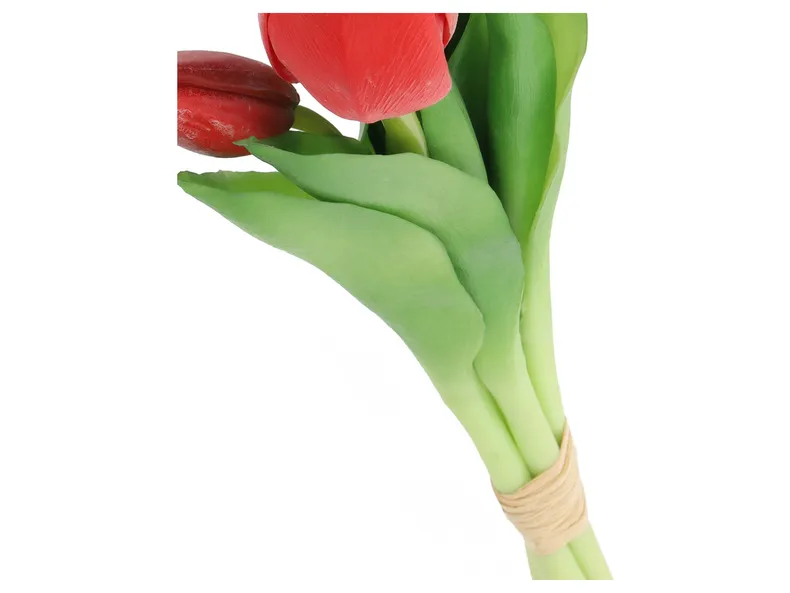 BRW Букет тюльпанов 28 см 5 шт прорезиненный красный 090934 фото №3
