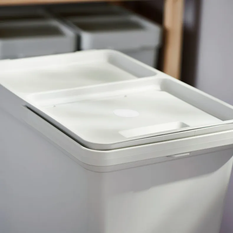 IKEA HÅLLBAR ХОЛЛБАР, решение для сортировки мусора, для кухонных ящиков METOD / светло-серый, 57 l 993.096.94 фото №6