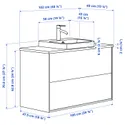 IKEA ÄNGSJÖN ЭНГШЁН / BACKSJÖN БАККШЁН, шкаф с ящиками / раковина / смеситель, имитация дуб / белая имитация мрамора, 102x49x71 см 495.215.98 фото thumb №7