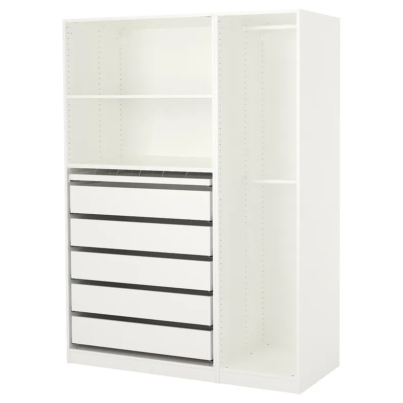 IKEA PAX ПАКС, гардероб, білий, 150x58x201 см 892.278.73 фото №1