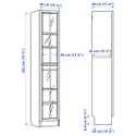 IKEA BILLY БІЛЛІ / OXBERG ОКСБЕРГ, книжкова шафа зі скляними дверцятам, темно-коричнева імітація дуб/прозоре скло, 40x30x202 см 295.818.28 фото thumb №4