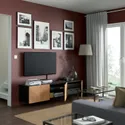 IKEA BESTÅ БЕСТО, тумба под ТВ, с дверцами, черный / коричневый / гедевикен окл дуб, 180x42x38 см 594.221.78 фото thumb №2