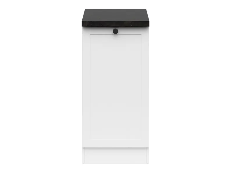 BRW Junona Line базовый шкаф для кухни 40 см левый с топом белый, белый/белый/металлический сланцевый черный/золотой D1D/40/82_L_ZBL-BI/BI/LMC фото №1