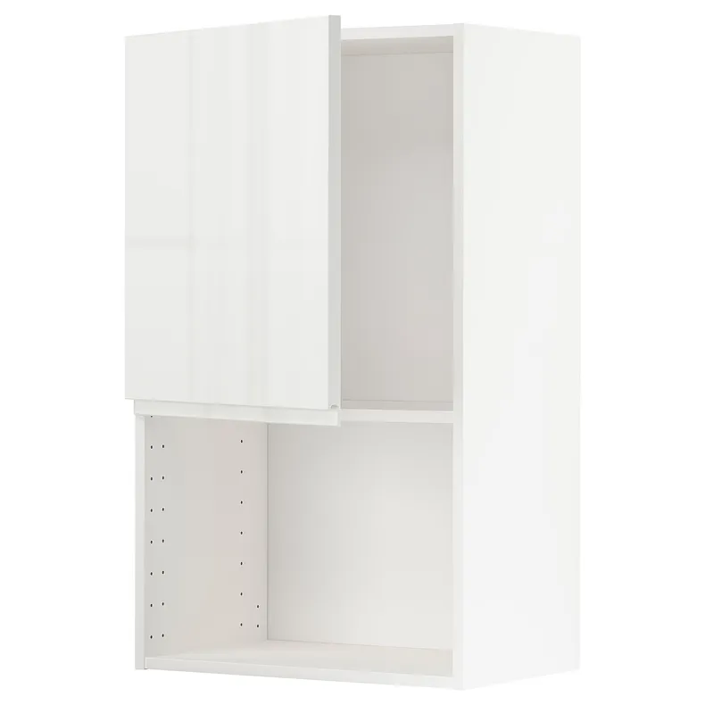 IKEA METOD МЕТОД, навесной шкаф для СВЧ-печи, белый / Воксторп глянцевый / белый, 60x100 см 594.582.14 фото №1