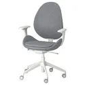 IKEA HATTEFJÄLL ХАТТЕФЬЕЛЛЬ, рабочий стул с подлокотниками, Окрашенный в серый / белый цвет 605.389.60 фото thumb №1