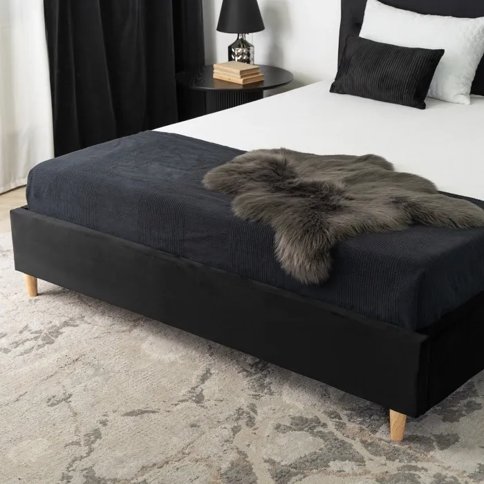 Кровать MEBEL ELITE 160x200 BOND Velour Bed Black фото №8