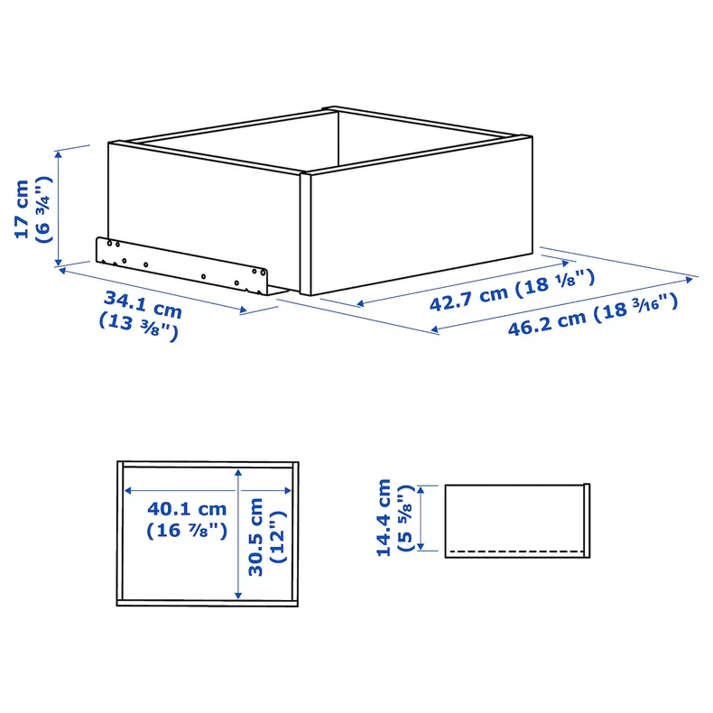 IKEA KOMPLEMENT КОМПЛИМЕНТ, ящик, белый, 50x35 см 302.467.22 фото №4