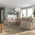 IKEA KIVIK КИВИК, 7-местный п-образный диван, Талмира бежевый 495.277.22 фото thumb №2