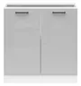 BRW Базовый шкаф для кухни Junona Line 80 см светло-серый глянец, светло-серый глянец D2D/80/82_BBL-BI/JSZP фото