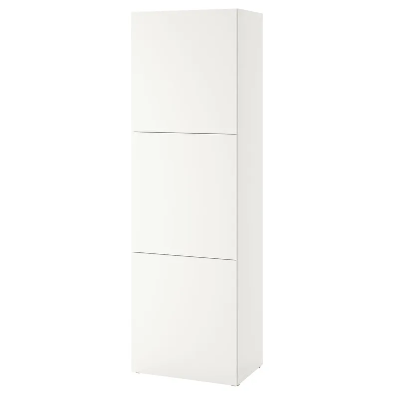 IKEA BESTÅ БЕСТО, секція полиць із дверцятами, білий ЛАППВІКЕН / білий, 60x42x193 см 394.296.99 фото №1