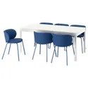 IKEA EKEDALEN ЕКЕДАЛЕН / KRYLBO КРЮЛБУ, стіл+6 стільців, білий / синій Tonerud, 180/240 см 895.704.26 фото thumb №1