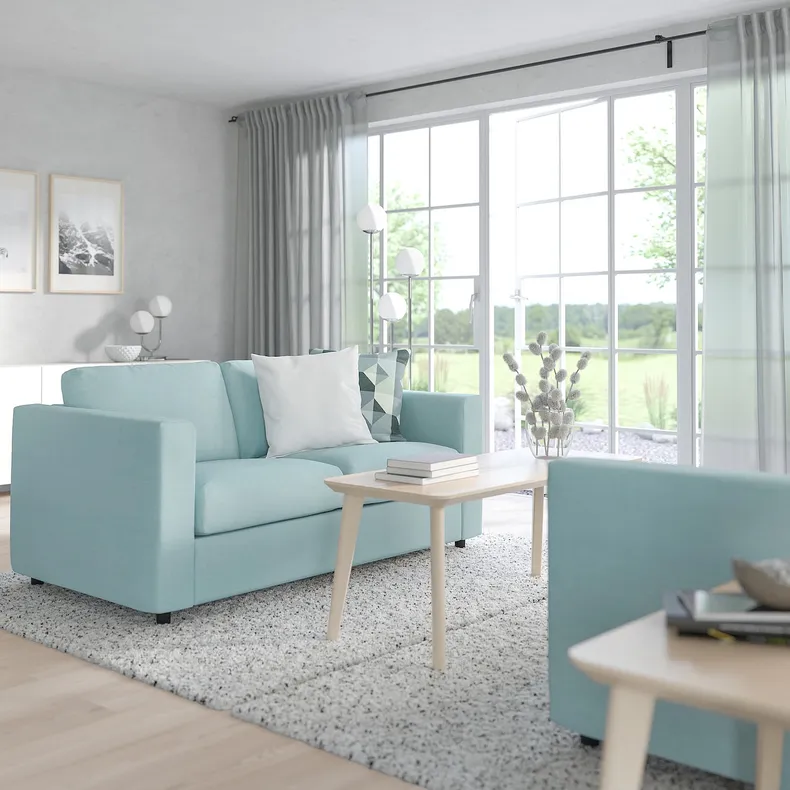 IKEA VIMLE ВІМЛЕ, 2-місний диван-ліжко, САКСЕМАРА світло-синій 695.371.88 фото №3