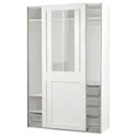 IKEA PAX ПАКС / GRIMO ГРІМО, гардероб із розсувними дверцятами, білий / прозоре скло білий, 150x66x236 см 895.022.77 фото thumb №1