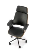 Кресло компьютерное офисное вращающееся HALMAR WEBER орех/черный, экокожа фото thumb №14