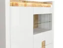 BRW Шкаф с LED подсветкой BRW ALAMEDA, 141х102х41 см, белый глянец / дуб вестминстер REG1W1D2S-BIP/DWM/BIP фото thumb №5