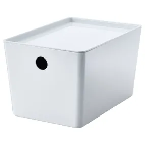 IKEA KUGGIS КУГГІС, коробка з кришкою, білий, 18x26x15 см 495.611.55 фото
