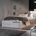 IKEA PLATSA ПЛАТСА, каркас кровати с 4 ящиками, белый / фонны, 142x244x43 см 093.029.13 фото thumb №4