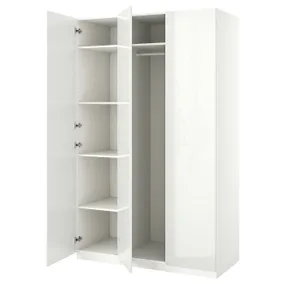 IKEA PAX ПАКС / FARDAL ФАРДАЛЬ, гардероб, комбинация, белый / глянцевый белый, 150x60x236 см 494.297.45 фото