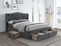 Кровать двуспальная бархатная SIGNAL ASPEN II Velvet, Bluvel 14 - серый, 160x200 см фото thumb №1