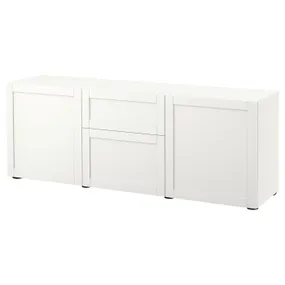 IKEA BESTÅ БЕСТО, модуль для зберігання із шухлядами, білий / ХАНВІКЕН білий, 180x42x65 см 294.126.61 фото
