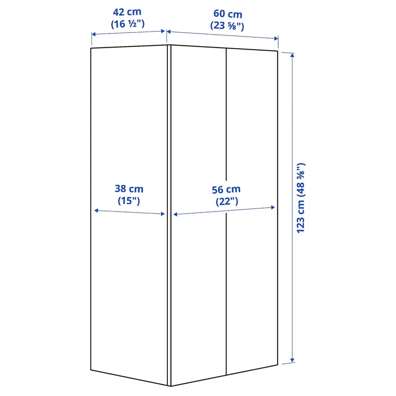 IKEA SMÅSTAD СМОСТАД / PLATSA ПЛАТСА, гардероб, белый / белый, 60x42x123 см 894.261.46 фото №5