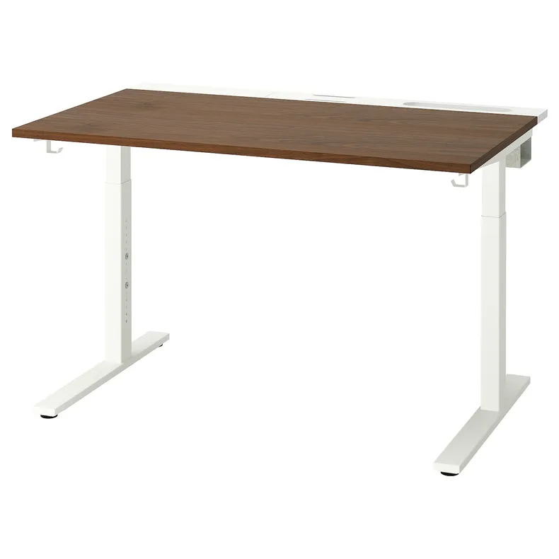 IKEA MITTZON МІТТЗОН, письмовий стіл, горіх / білий, 120x80 см 895.261.03 фото №1