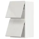 IKEA METOD МЕТОД, навісна шафа гориз 2 дверц нат мех, білий / Ringhult світло-сірий, 40x80 см 093.945.97 фото thumb №1