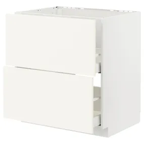 IKEA METOD МЕТОД / MAXIMERA МАКСІМЕРА, підлог шафа д / мийки+2 фр пан / 2 шух, білий / ВАЛЛЬСТЕНА білий, 80x60 см 595.071.77 фото