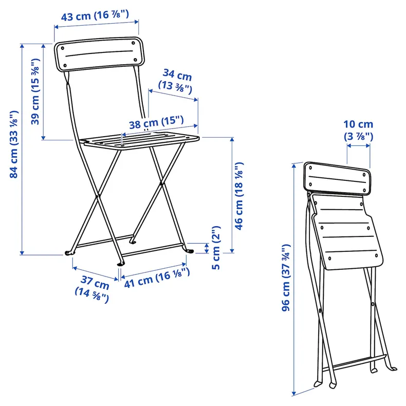 IKEA SUNDSÖ, розкладний стілець, яскраво-червоний зовнішній 705.758.91 фото №2