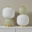IKEA PILBLIXT ПИЛБЛИКС, лампа настольная, белое / светло-зеленое стекло / имитация золотого металла, 41 см 704.998.78 фото thumb №6