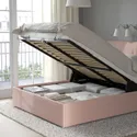 IKEA IDANÄS ІДАНЕС, ліжко з підіймальн механізм і оббив, Gunnared блідо-рожевий, 160x200 см 504.589.73 фото thumb №2