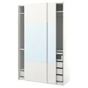 IKEA PAX ПАКС / MEHAMN / AULI МЕХАМН / АУЛИ, гардероб с раздвижными дверьми, белый / зеркальный, 150x66x236 см 895.614.22 фото thumb №1