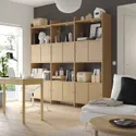 IKEA LÅDMAKARE, комбинация с раздвижными дверями, с 3 полками/имит. дуб, 238x35x212 см 895.646.75 фото thumb №2