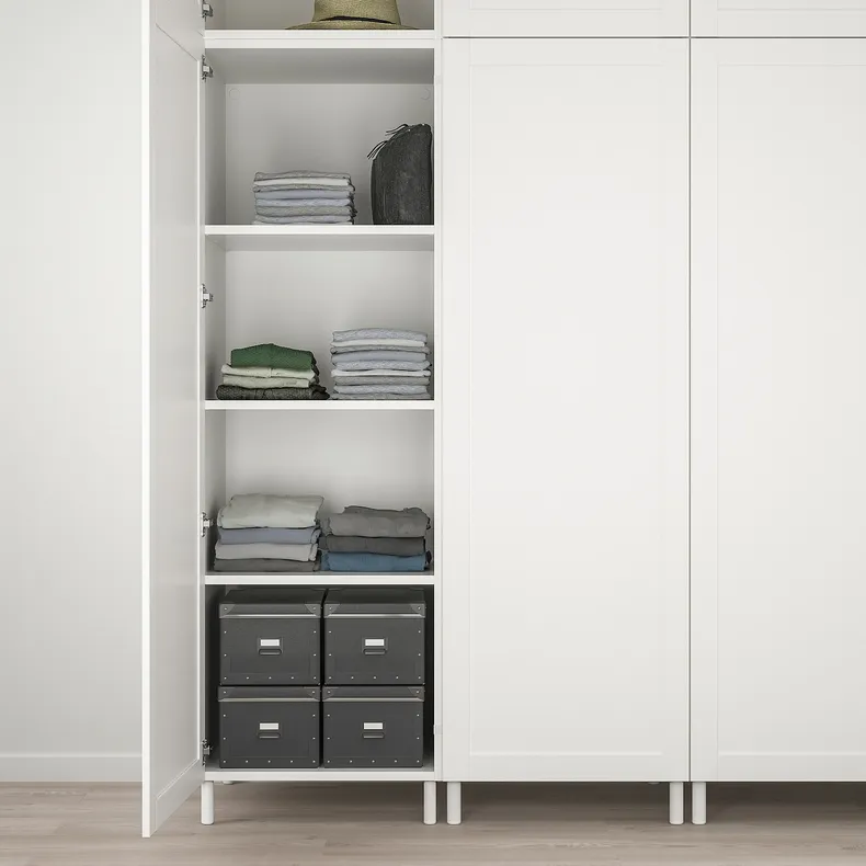 IKEA PLATSA ПЛАТСА, гардероб с 9 дверями, белый Саннидал / белый, 300x57x271 см 794.243.22 фото №3